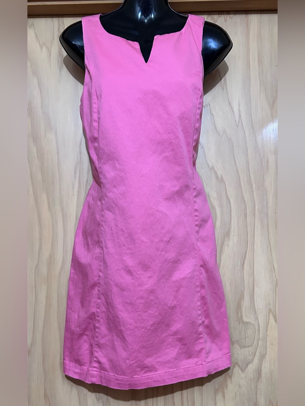 Haley and the Hound Classic Notch-Neck Pink Mini Dress
